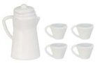 (image for) White Enamelware Coffee Set 5pc