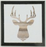 (image for) Wood Grain Buck Framed Deer Picture