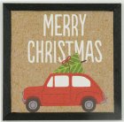 (image for) Car w/ Christmas Tree Tied On Top Framed Picture