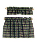 (image for) Cafe Curtains Green/Blue Plaid