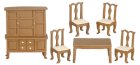 (image for) 1/2in Scale Dining Room Set - 6pc - Walnut