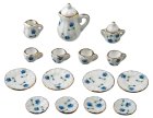 (image for) Blue Floral Table Dishes Set 17pc