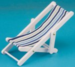 (image for) Shades Striped Beach Chair Painted White - Blue