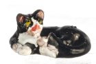 (image for) 1/4in Scale Cat Laying Down Black & White w/ Socks