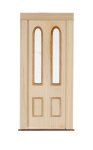 (image for) 1/2 in Scale 2 Panel Plus 2 Pane Single Dollhouse Door