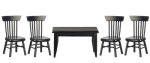 (image for) Table & 4 Chairs - Black - 5pc