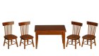 (image for) Table & 4 Chairs - Walnut - 5pc