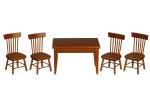 (image for) Table & 4 Chairs - Walnut - 5pc