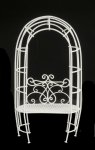 (image for) White Wire Garden Arch w/ Bench