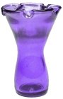 (image for) Blue Purple Glass Ruffled Vase