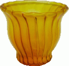 (image for) Amber Glass Flared Ribbed Bowl