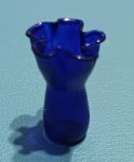 (image for) Blue Glass Ruffled Vase