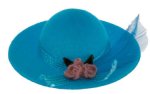 (image for) Ladies Hat w/ Feather Turquoise