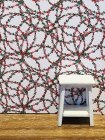 (image for) Vines w/ Red Flowers Dollhouse Wallpaper 3pc