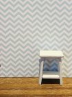 (image for) Soft Teal Chevron Dollhouse Wallpaper 3pc