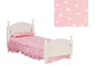 (image for) Pink Single Bed w/ Linens - White