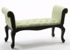 (image for) Settee - Black w/ Green Fabric