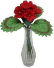 (image for) Red Geranium in Clear Vase