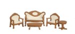 (image for) 1/2in Scale Living Room Set - 5pc - Walnut