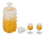 (image for) Tall Square Decanter w/ 2 Filled Glasses