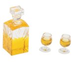 (image for) Square Decanter w/ 2 Filled Glasses - Light Color