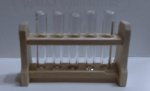 (image for) Glass Test Tube w/ Wood Rack Set