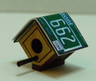 (image for) Birdhouse w/ License Plate Roof No Stand