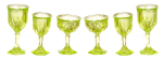 (image for) Green Cut Stemware 6pcs