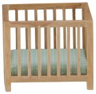 (image for) Baby Playpen - Oak - Blue Fabric