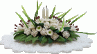 (image for) Holiday Centerpiece on White Oval Doily