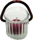 (image for) Glass Hanging Lantern w/ Red Candle - Non-Electric