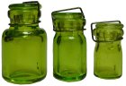 (image for) Glass Canning Jar 3 pc Light Green