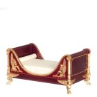 (image for) Sleigh Bed - Mahogany w/ Gold Trim