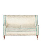 (image for) Vintage Fauteuil Upholstered Sofa - White Paisley Print