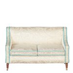 (image for) Vintage Fauteuil Upholstered Sofa - White Paisley Print