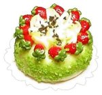 (image for) Green Cake w/ White Chocolate Curls & Berries