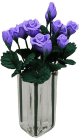 (image for) Purple Roses in Green Striped Square Vase 12pc