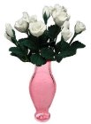 (image for) White Roses in Pink Classic Vase 12pc