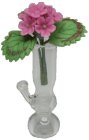 (image for) Pink Geranium in Clear Pipe Vase