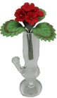 (image for) Red Geranium in Clear Pipe Vase