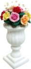 (image for) Multicolored Rose Bouquet in White Planter