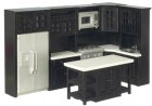 (image for) Kitchen Set Modern - Black - 8pc