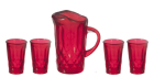 (image for) Ruby Pitcher With Four Tumblers