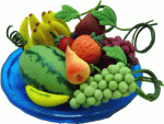 (image for) Fruit in Turquoise Glass Dish