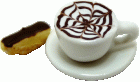 (image for) Cappuccino w/ Chocolate Dipped Biscotti on Saucer