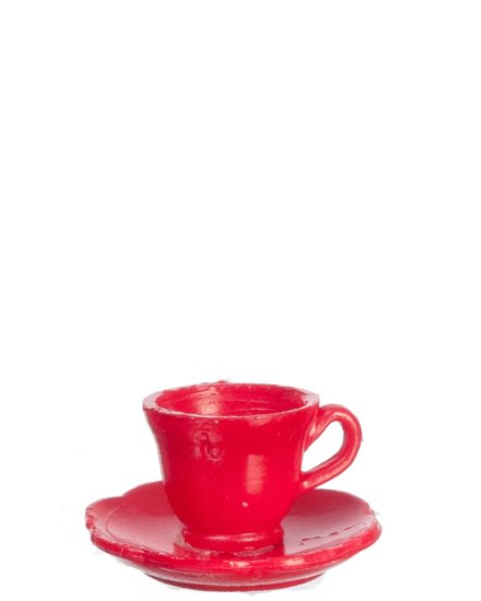 (image for) Red Cups & Saucers 24pc