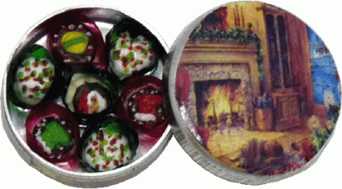 (image for) Christmas Cookies in Cozy Fireplace Tin