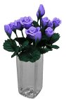 (image for) Purple Roses in Square Glass Vase 12pc