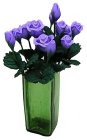 (image for) Purple Roses in Green Square Vase 12pc