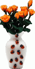 (image for) Apricot Roses in Ladybug Vase 12pc